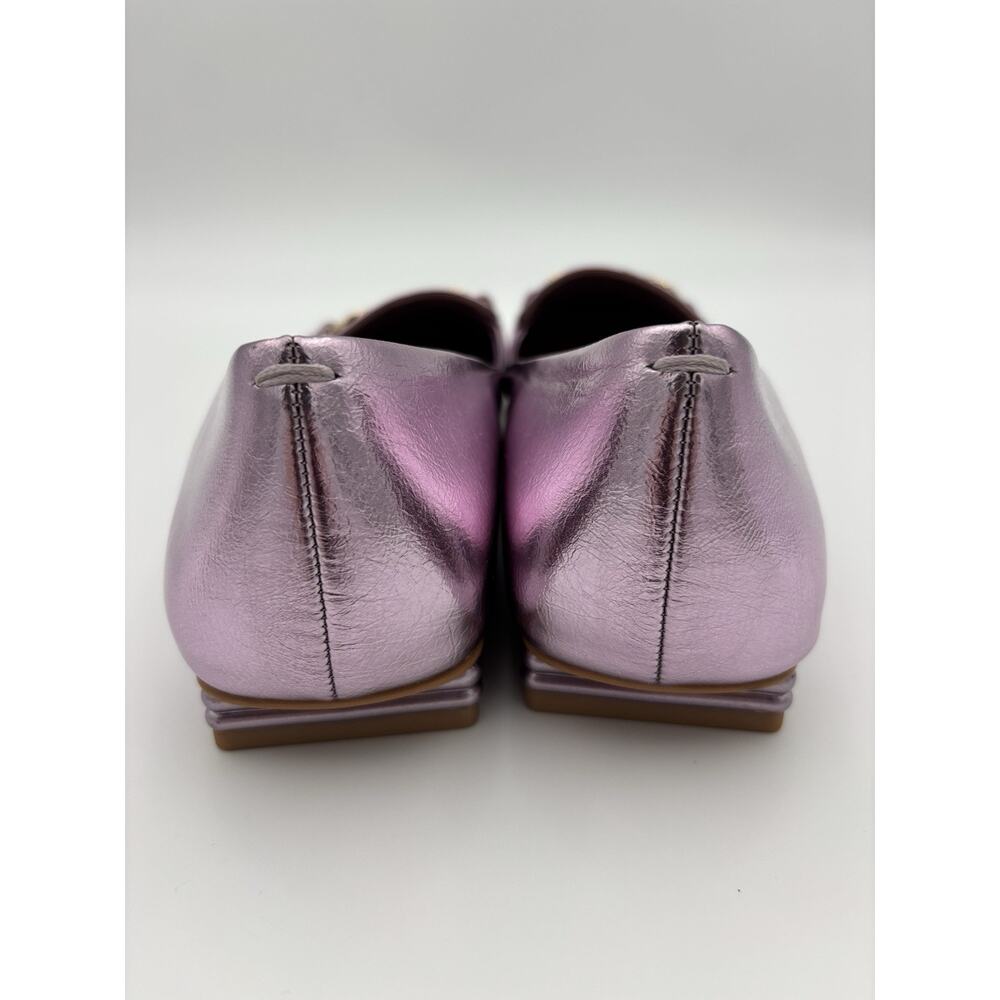 Franco Sarto Loafers Flats Pink Metallic Size 10 Chain Accent - Picture 6 of 13